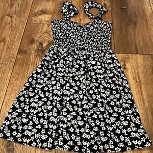 SHEIN Black and White Floral Dress